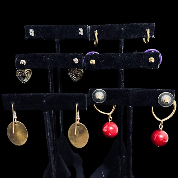 Lot of 6 Gold Tone Pierced Earrings (4838) - Picture 9 of 9